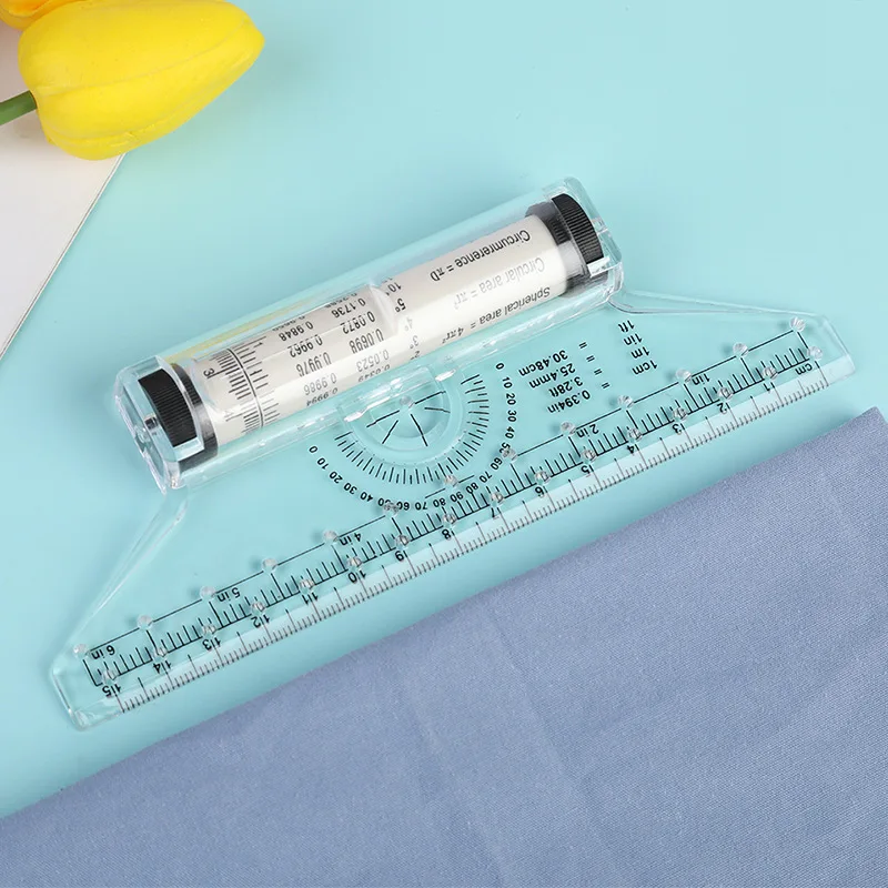 Parallel Ruler Transparent Plastic Drawing Measuring Student Office Rolling Rulers Versatile Tool Lightweight Portable Drafting