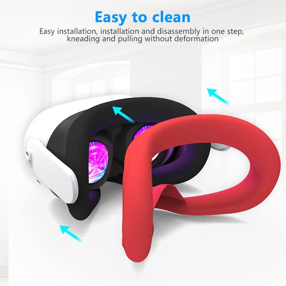 Silicone VR Face Mask For Meta Quest 3s Facial Interface Sweatproof Mask Face Cushion Lightproof Mask Face Cover VR Accesso I9Y0