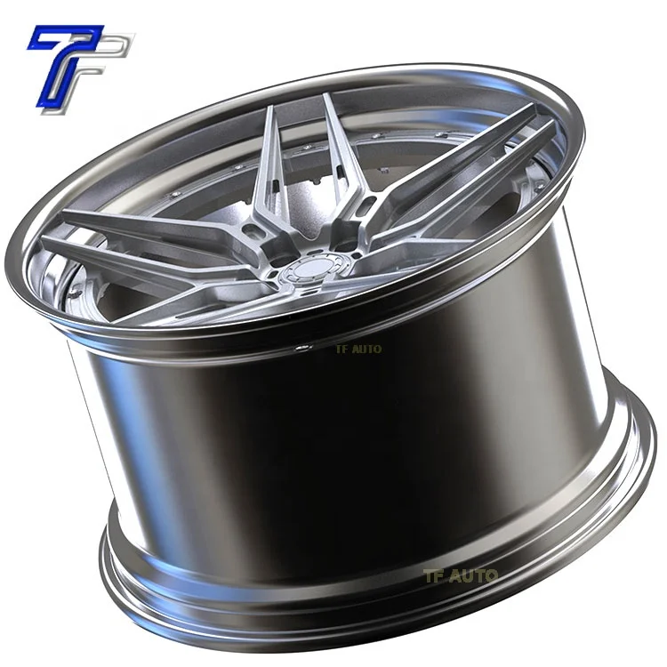 Deep Dish Concave Chrome 5x114 120 Forged Car Alloy Wheels Polish 2 3 Split Pieces Rims for bmw I8 A6 E98