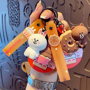 Línea Amigos Brown Bear Cony Sally Choco Cute Donuts Donuts Keychain Pendse Kawaii Toy Percery Lovely Schoolbag Decoración 12 mejores amigos de línea de venta Sally - №8