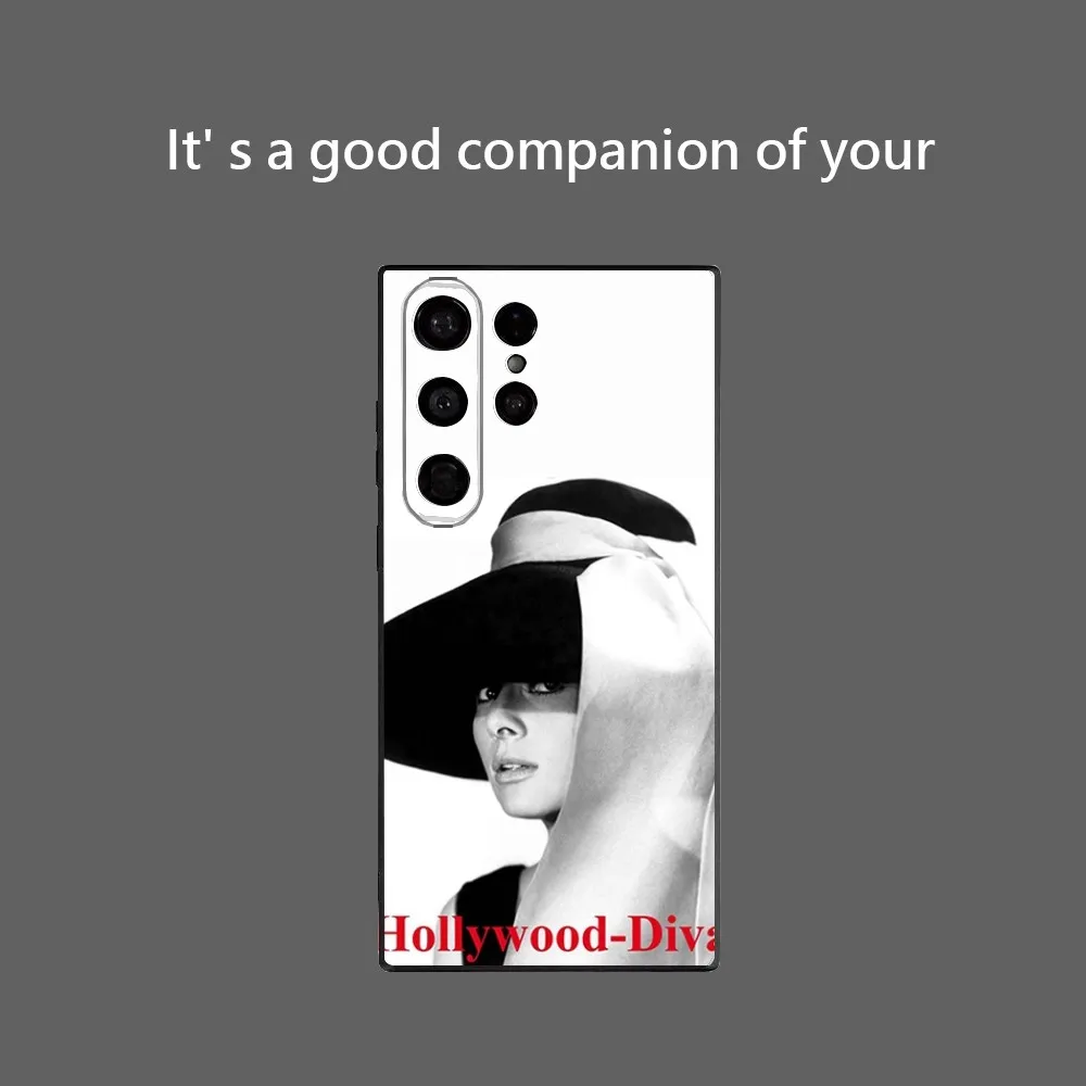 Actor A-Audrey H-Hepburn Phone Case For Samsung Galaxy S25 Ultra S22 S23 S24 Ultra S21 S20 5G Protective Soft Silicone TPU Funda