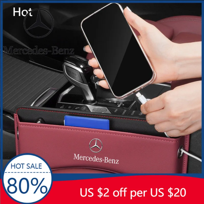 

Горячая автомобильная наклейка, органайзер для салона автомобиля, сумка для хранения щелей для Mercedes Benz AMG W211 W204 W210 W203 CLA GLA Auto A