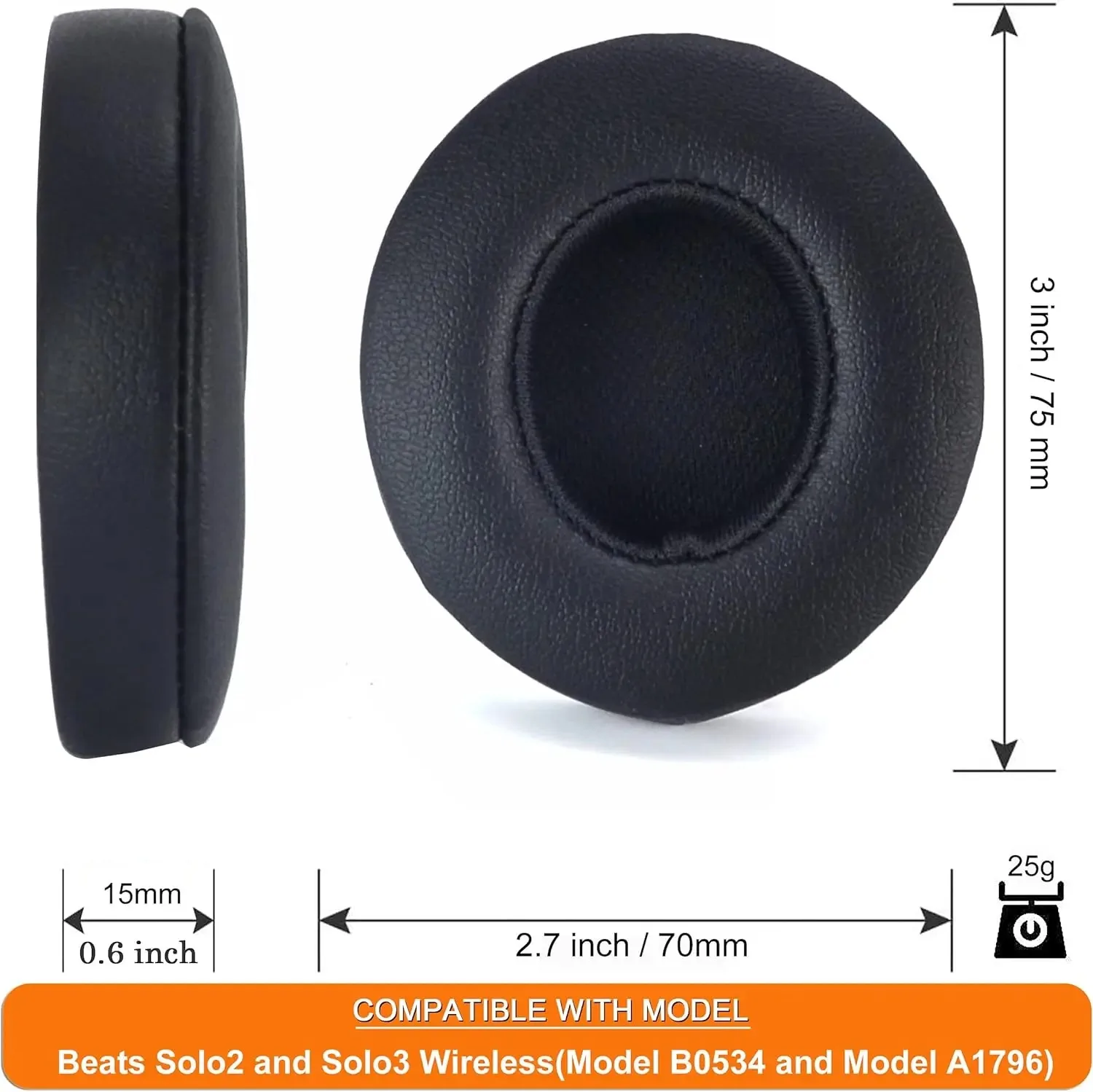 Lambskin solo2/solo3 Earpads Cushions,Replacement Ear Pads for Beats Solo 2 & 3 Wireless Bluetooth Headphone Sheepskin Leather