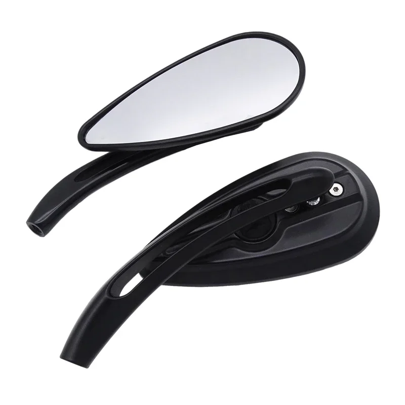 1 Pair Universal Motorcycle Rearview Mirrors Classic Black Shell Side-view Mirror For Most Moto Bike For Harley Kawasaki Yamaha