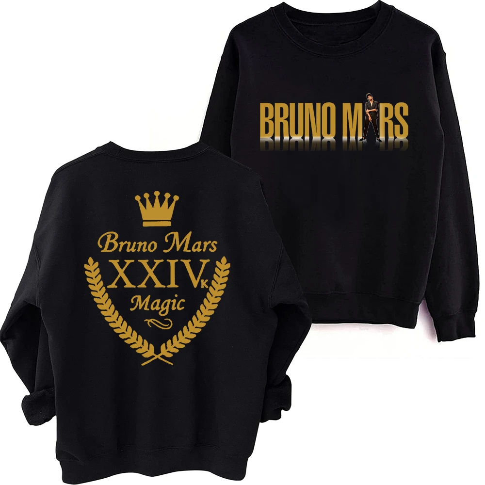 

Bruno Mars 24k Magic Sweatshirt Harajuku Round Neck Long Sleeve Oversized Fans Gift Tops