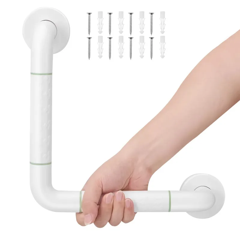 L-Shaped Toilet Bathroom Safety Rail Grab Bar Elderly and Disabled Stair Handle Strong Load Stainless Steel Wall Mount Support