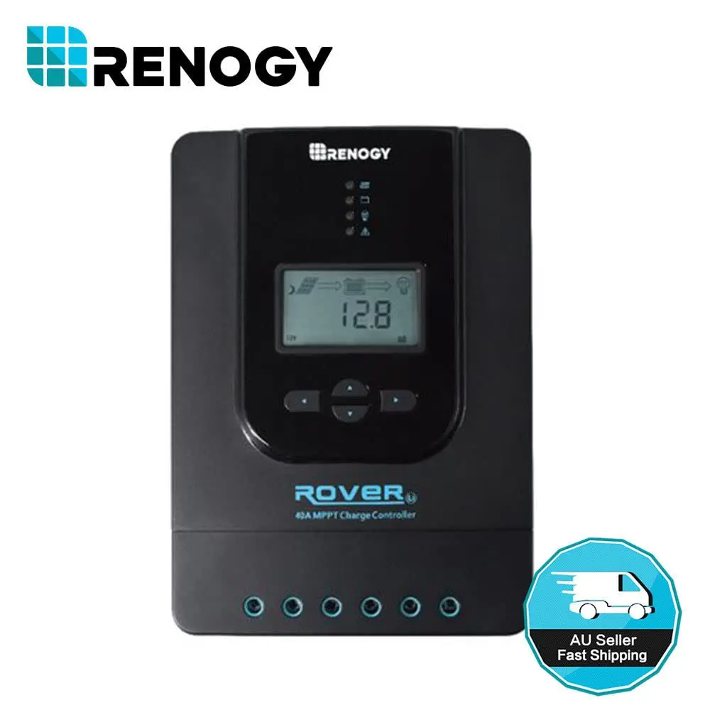 Imagem -03 - Renogy Rover-controlador de Carga Solar Mppt 40 Amp 12v 24v Entrada dc Parâmetro Automático Display Lcd Ajustável Regulador do Painel Solar