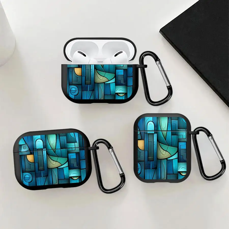 Geometric Abstract Art Case For Airpods 4 Pro2 1 Pro Pro3 2 3 Earphone Cases Cover