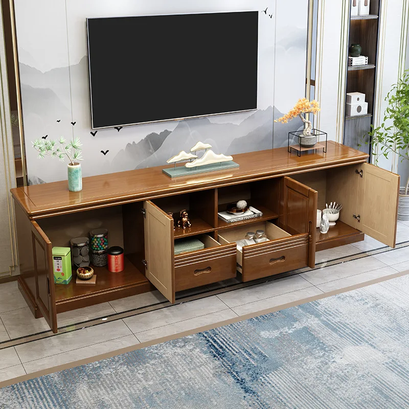 Armário de TV chinês de madeira maciça, moderno e simples, armário de parede para casa, sala de estar, quarto