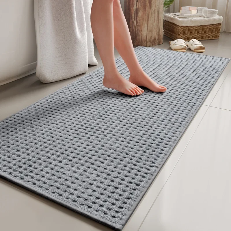 40x160cm Large Bathroom Mats Anti-slip Water-Absorbent Shower Room Floor Foot Rug Comfortable Soft Waffle Weave Bath Mat for Tub
