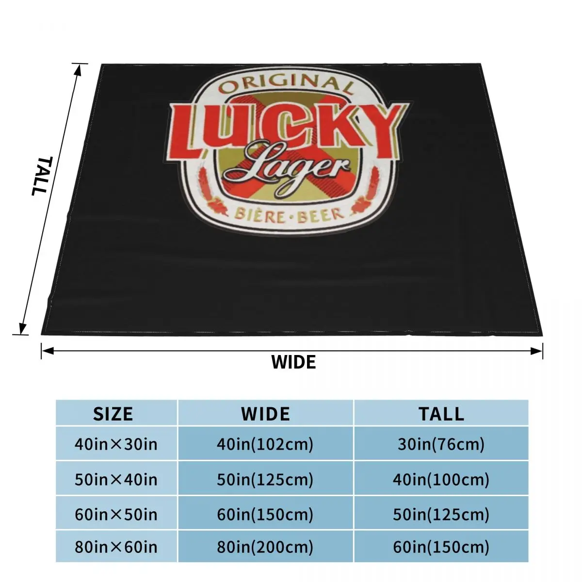 Lucky-Lager-San-Francisco-Beer Throw Blanket Camping Blanket decorative blanket Flannel Fabric