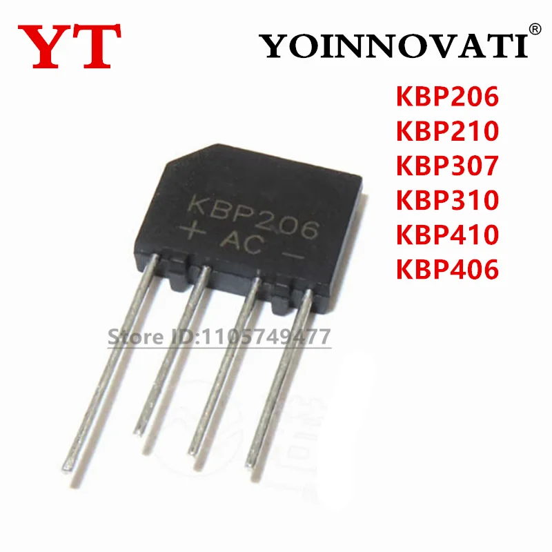 20PCS New KBP206 KBP210 KBP307 KBP310 3A KBP410 KBP406 4A Rectifying bridge flat bridge