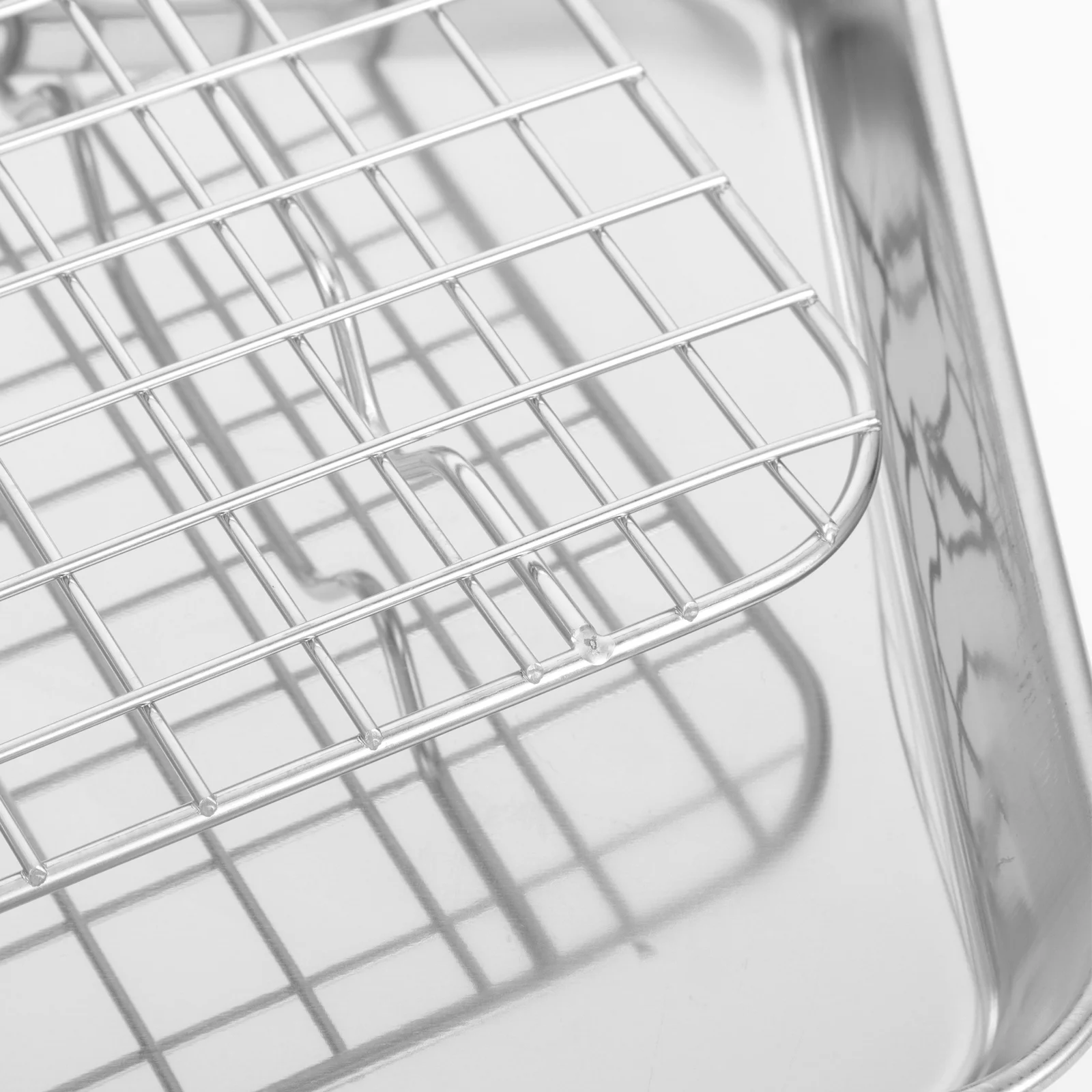 

1Set Stainless Steel Baking Pan Set with Rack Oven Tray for Crispy Food Perfect Kitchen Restaurant Hotel Use Baking Sheet