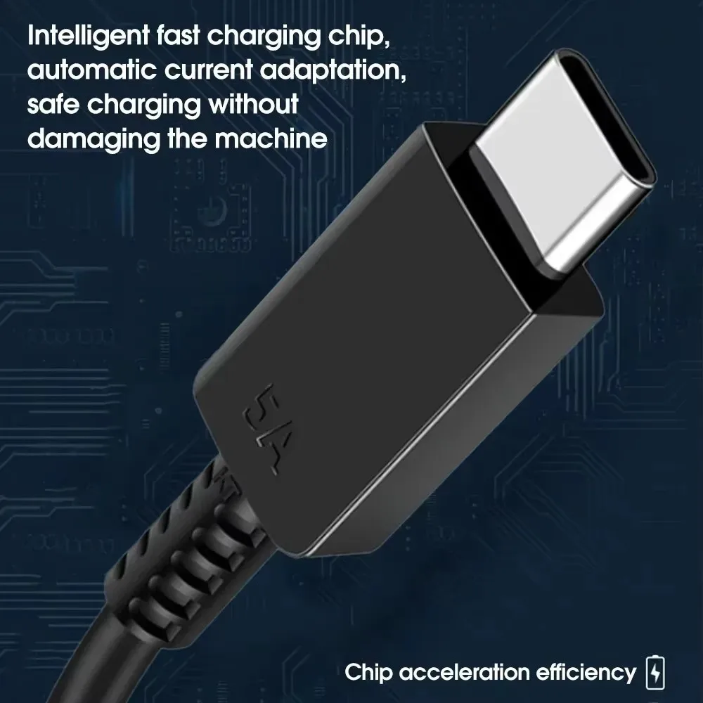 5A 45W USB-C Super Fast Charging Type C Cable for Samsung S21 FE S22 Plus S23 S24 S25 Ultra Note 20 A33 A34 A35 A53 A54 A55 A56