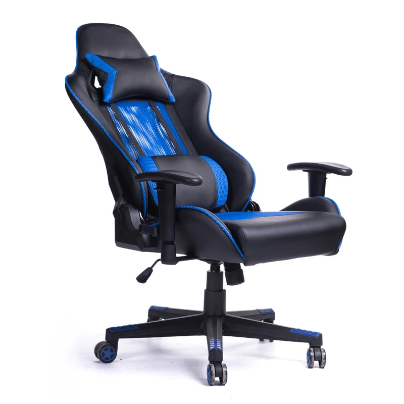 Racing Car Style Gaming Chair With Thick Padded Bucket Seat And Flip-Up Armrest For Video Gaming Room