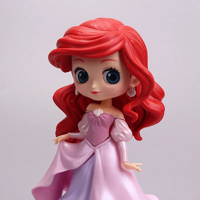 13cm Disney The Little Mermaid Action Figures PVC Ariel Pink Skirt Beautiful Princess Model Toys Cake Decoration Girls Gift