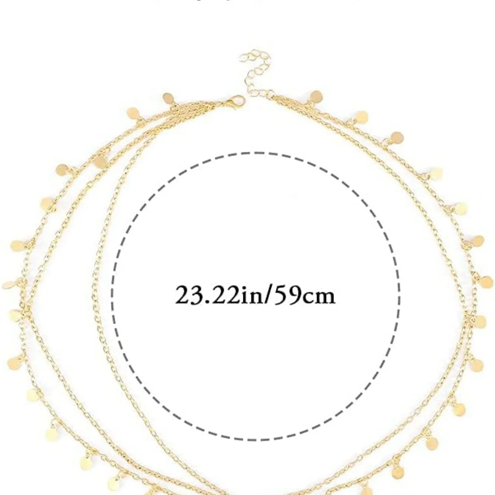 1 Stück Boho-Stil Goldketten-Kopfschmuck mit Scheibenanhängern Elegantes Haaraccessoire für Festivals und Partys – Detail 7