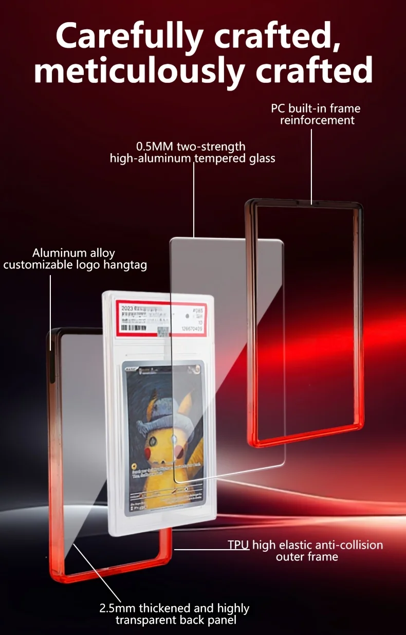TPU 360° Full Coverage Slab Bumper Guard Case Holder Protective Skin Display Sleeves Anti-UV for PSA 35PT Graded Trading Card