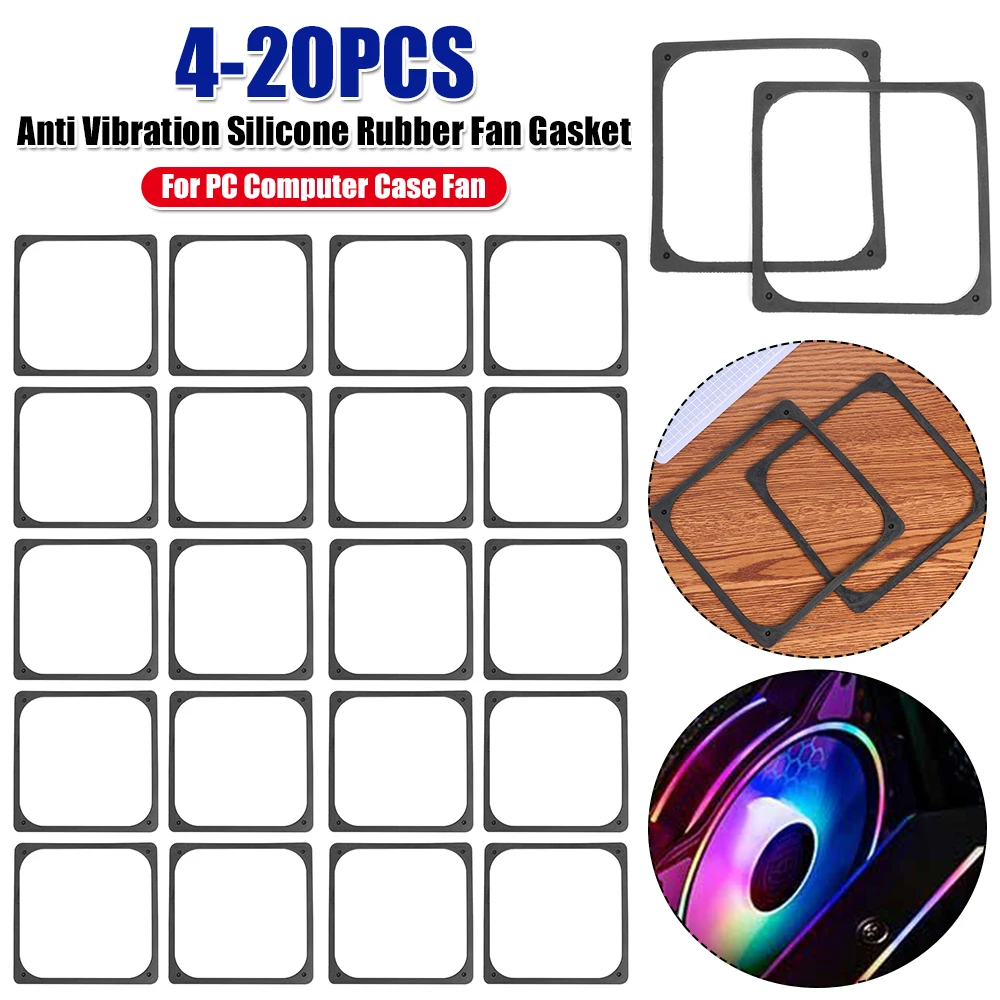 

2x Shock Absorption Anti Vibration Silicone Gasket for PC Case Fan 120x120mm