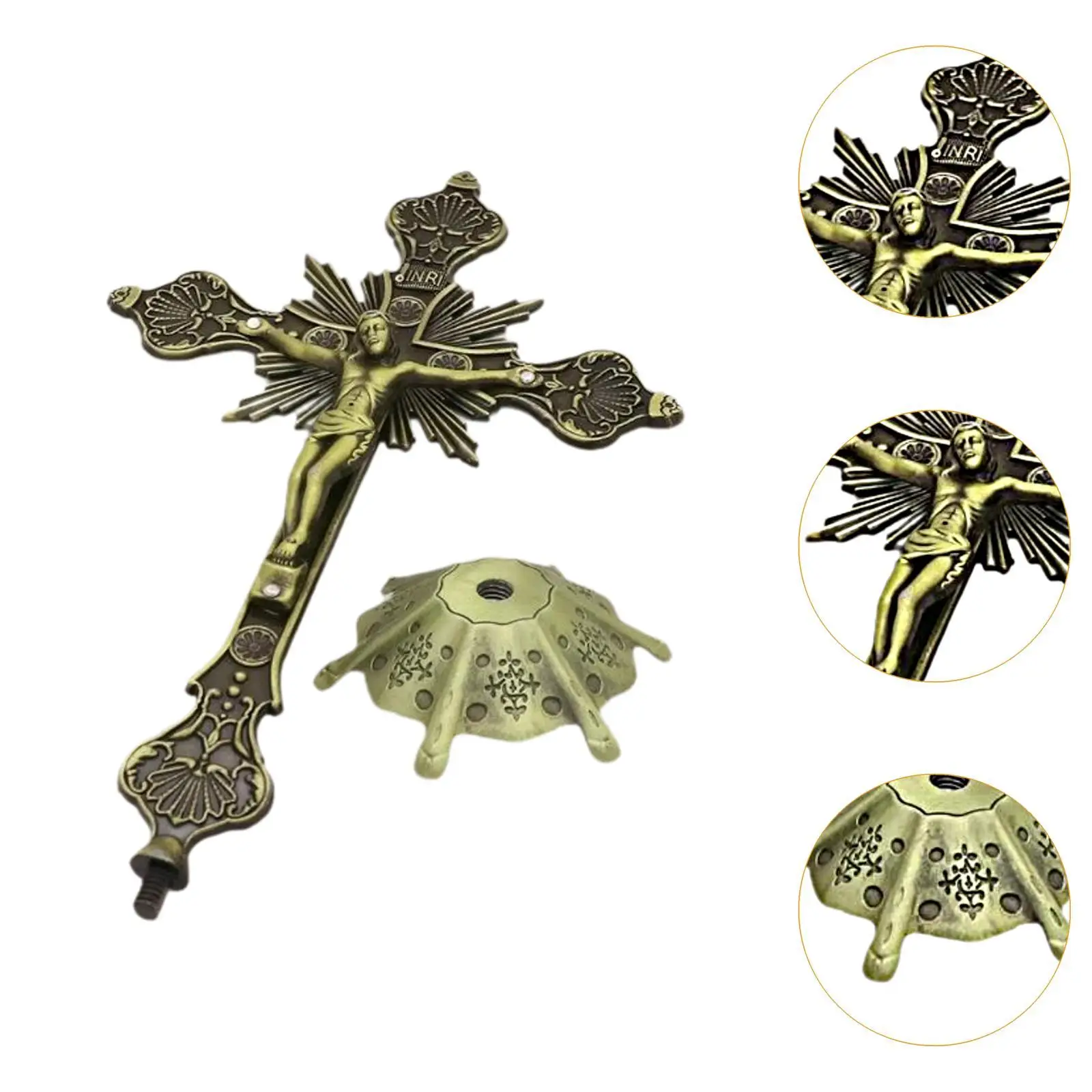 Table Cross Sculpture Collection Standing Crucifix Jesus on The Cross Statue for Home Chapel Altar Tabletop Christian Decoration