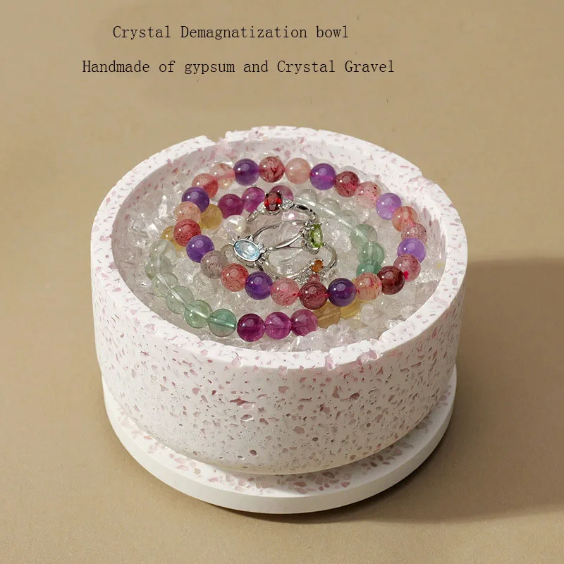 Crystal Demagnetization stone bowl made of gypsum elegant Crystal jewelry Storage box Energy high quality life home decor gift