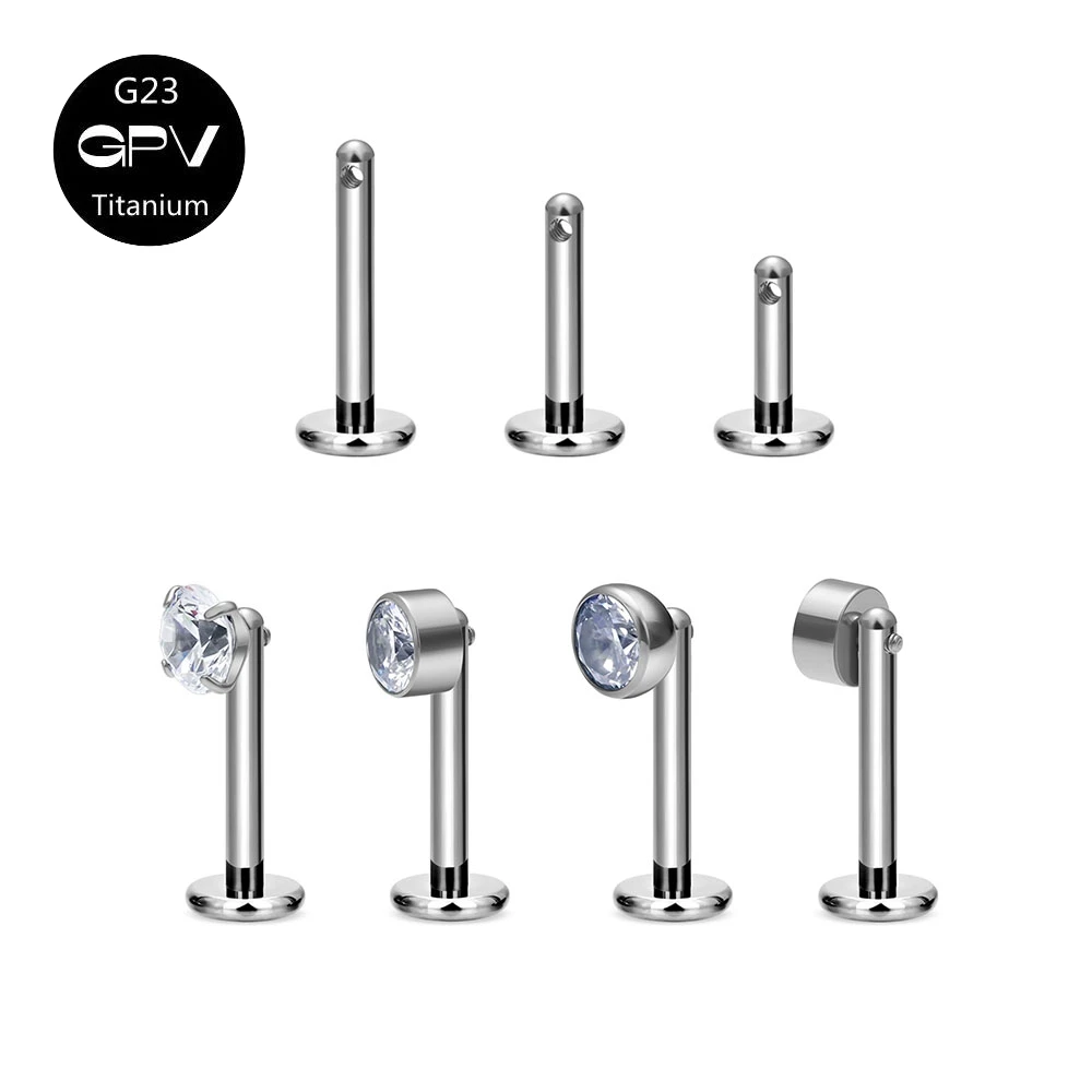

G23 F136 Titanium Earnail Base Accessories Side Thread New Ear Cartilage Nail Male and Female Perforated Jewelry