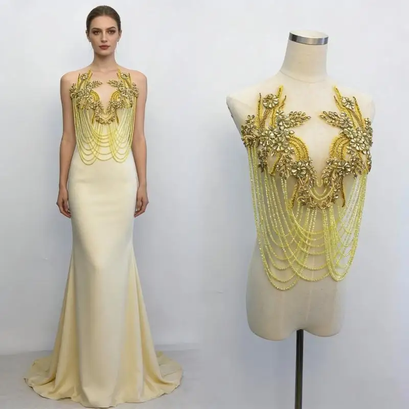 

Сверкающие стразы, бахрома, аппликация, вышитые бисером нашивки для свадебных платьев, вечерние платья, украшения D2RD