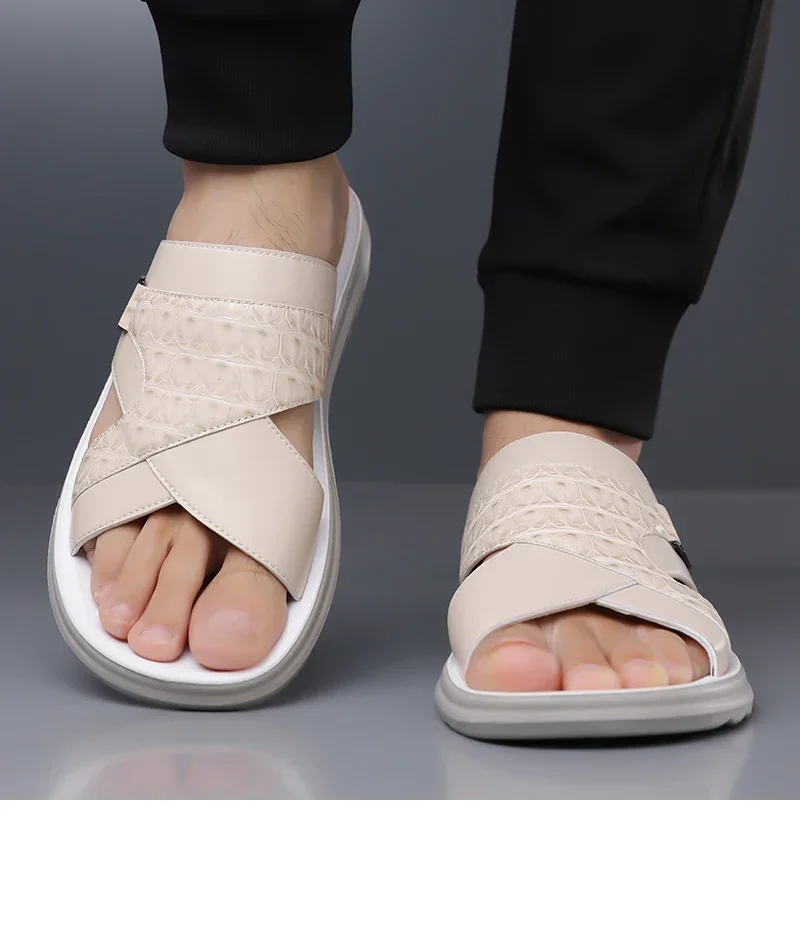 Sommer-Herren-Hausschuhe mit rutschfester, weicher Sohle, modisch, bequem, atmungsaktiv, verschleißfest, für den Außenbereich, zum Fahren, Strandschuhe-9022 – Detail 4