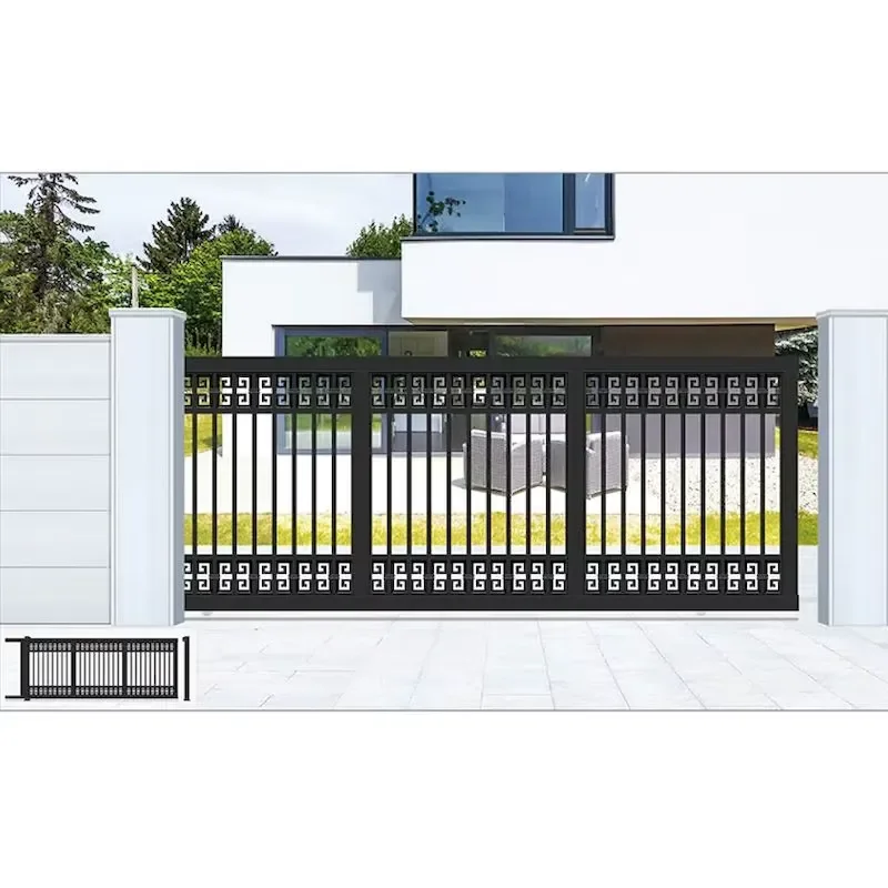 Aluminum Motorized Garden Security Railing Custom Design Black Finish Durable for Home Villa