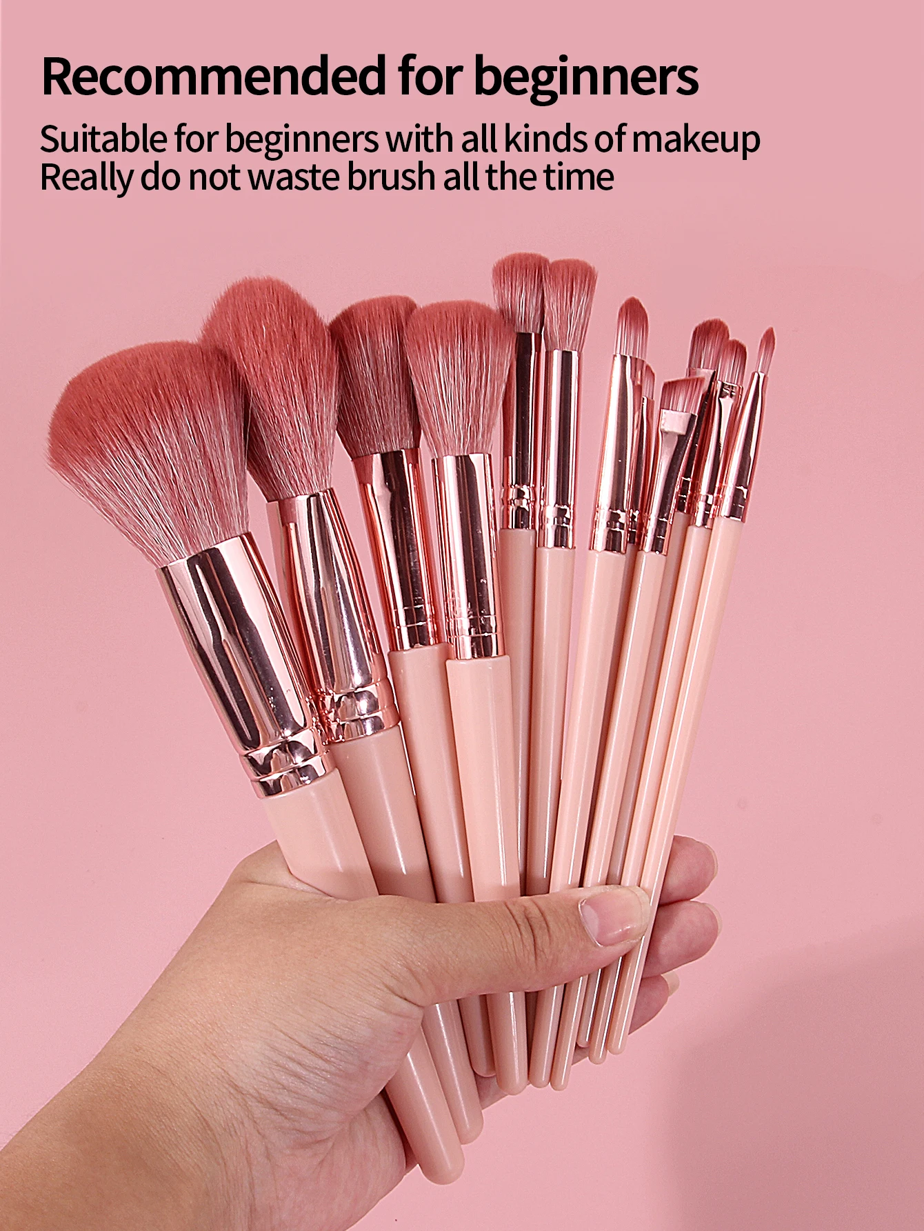 ¡Esencial para maquillaje de viaje! 12 brochas de maquillaje de cerdas suaves parapreciseaplicación de rubor/sombra de ojos/cepillos de contorno + cubo de almacenamiento