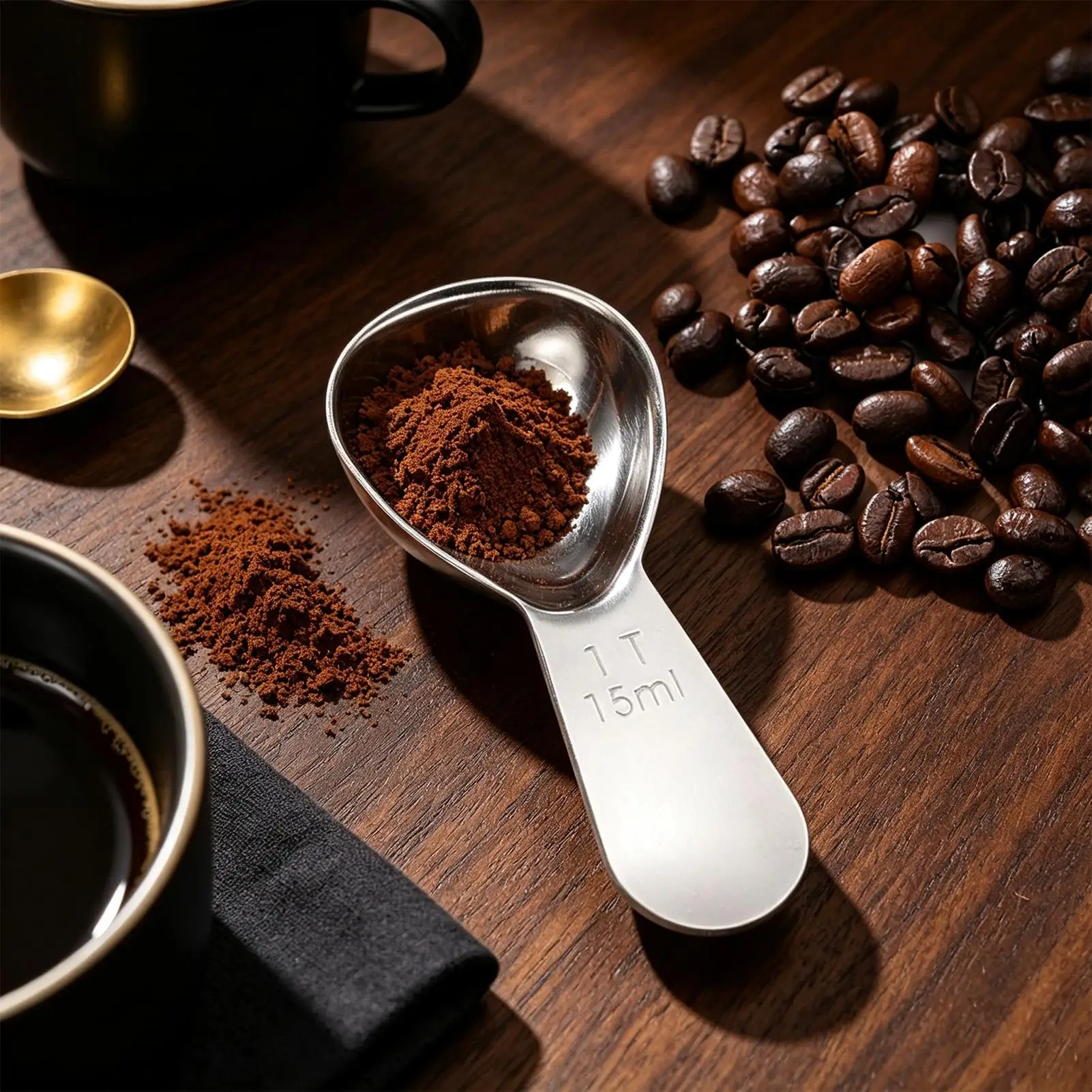 Measuring Spoon 15/30ML Stainless Steel Coffee Scoops Tablespoon Coffee Measure Spoon for Ground Coffee Loose Tea Sugar