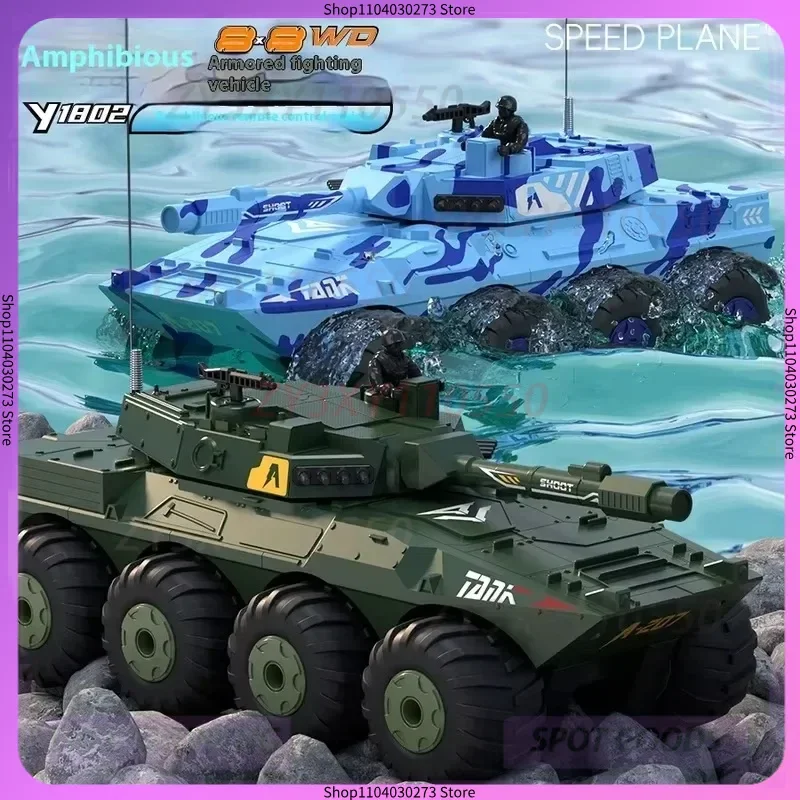 Réservoir télécommandé RC pour adultes – Véhicule blindé anfibieux avec modèle de jouet d'accélération proportionnelle complète
