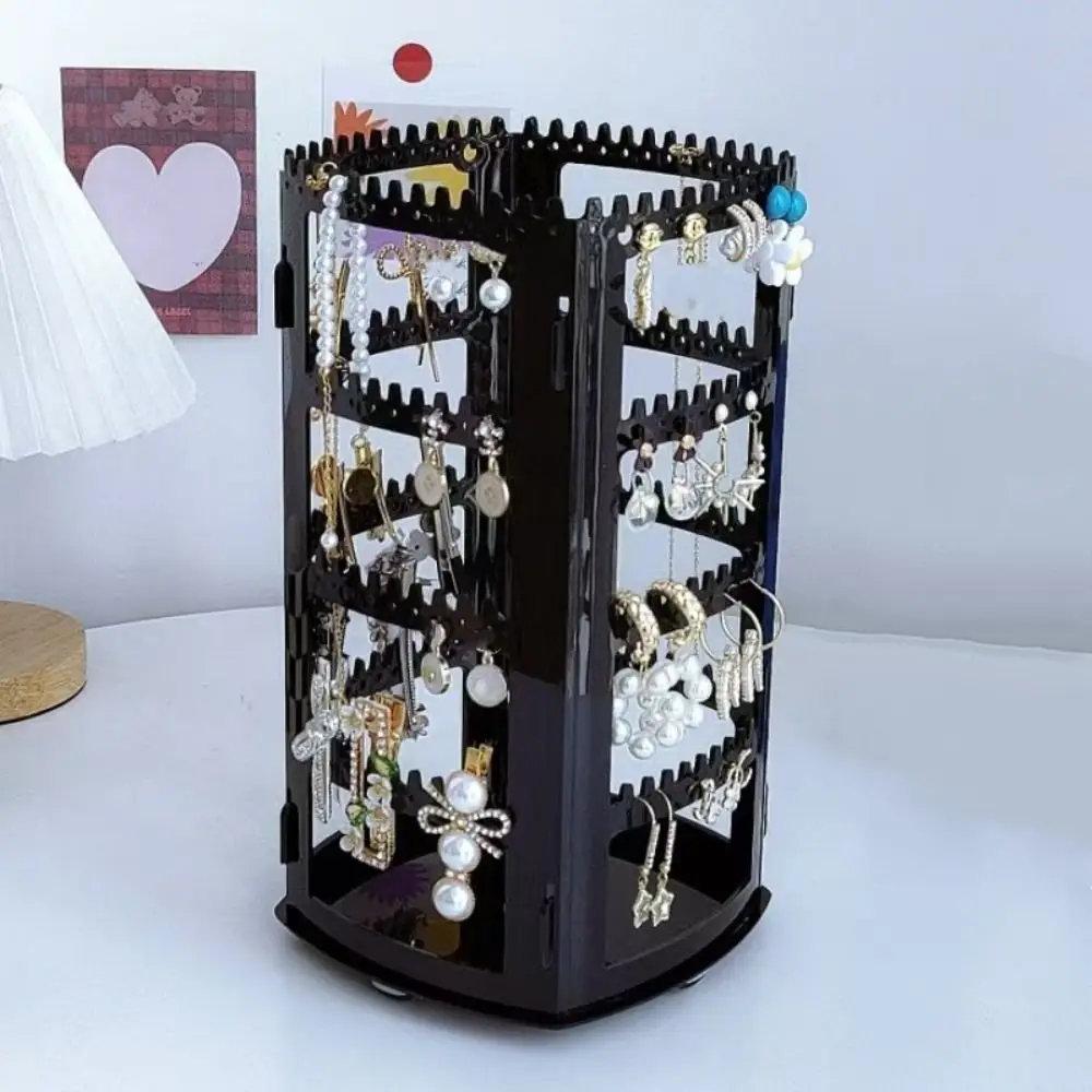 

Rotating Jewelry Display Rack 360 Degree Storage Hanger Necklaces Rings Holder Large Capacity 4 Tiers Jewelry Storage Box