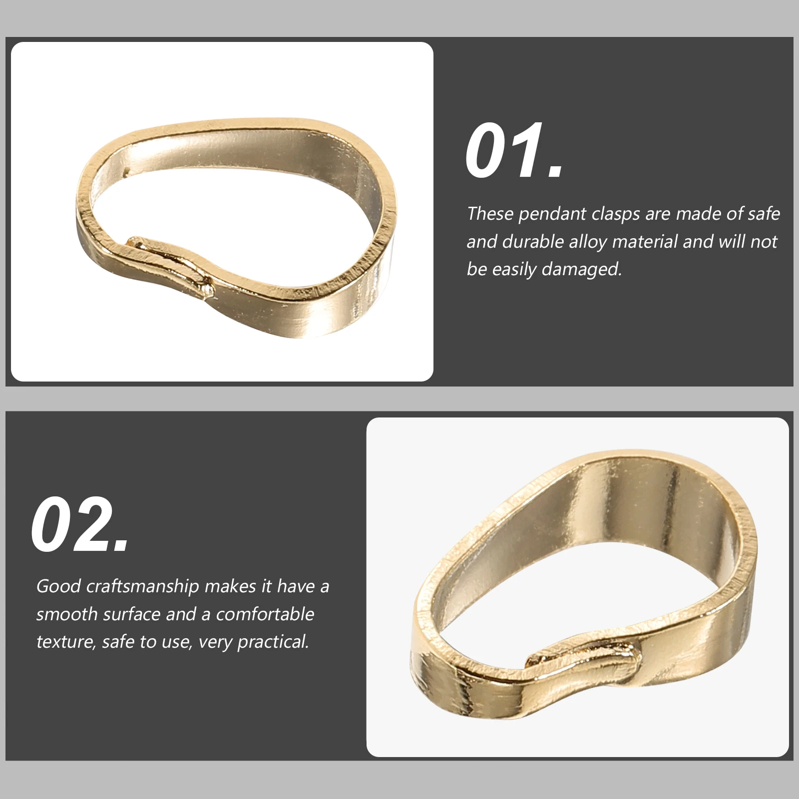 

100pcs Necklace Pendant Clasps Alloy Pinch Clip Clasp Bail Charm Jewelry Making Supplies Connector Link Bracelet DIY