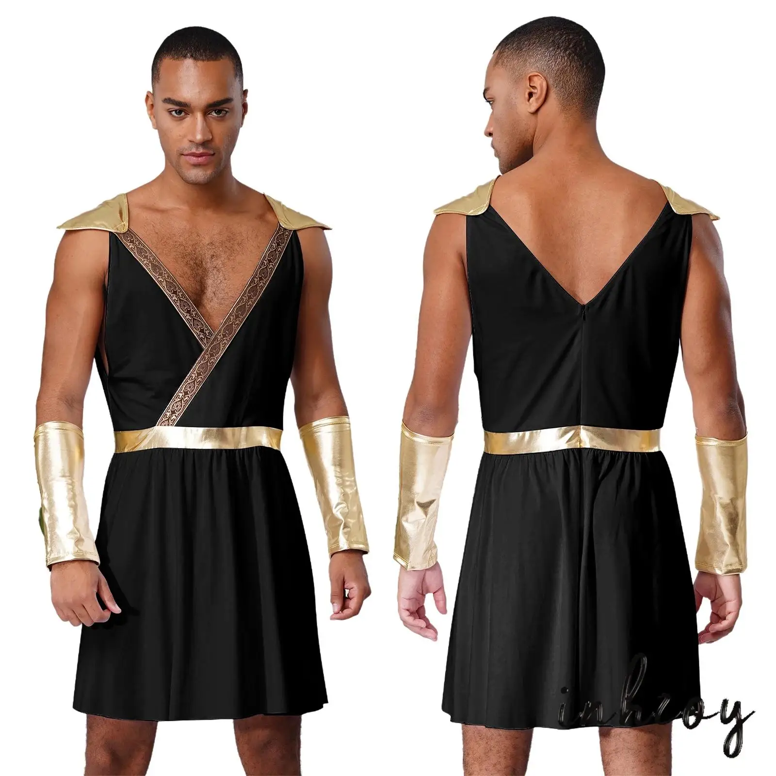 

Medieval Adventure Boys Knight Costume Metallic Gloss Colorblock Top with Removable Cape Breathable Long Sleeve Shirt And Coif