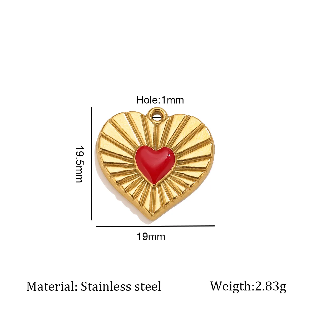 5Pcs Stainless Steel Red Enamel Hearts Charms Pendant for DIY Boho Jewelry Earring Making Necklace Bracelet Supplies Accessories
