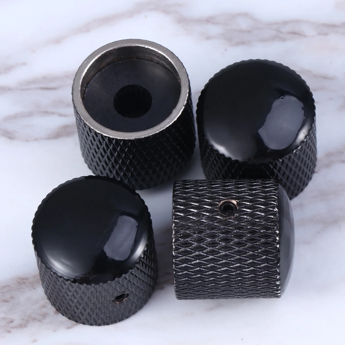 4 шт., ручки для электрогитары, бронзовый купол, сверхмощный черный, 6 мм, полый вал, углеродное волокно, твердая латунь, запасные части для гитары