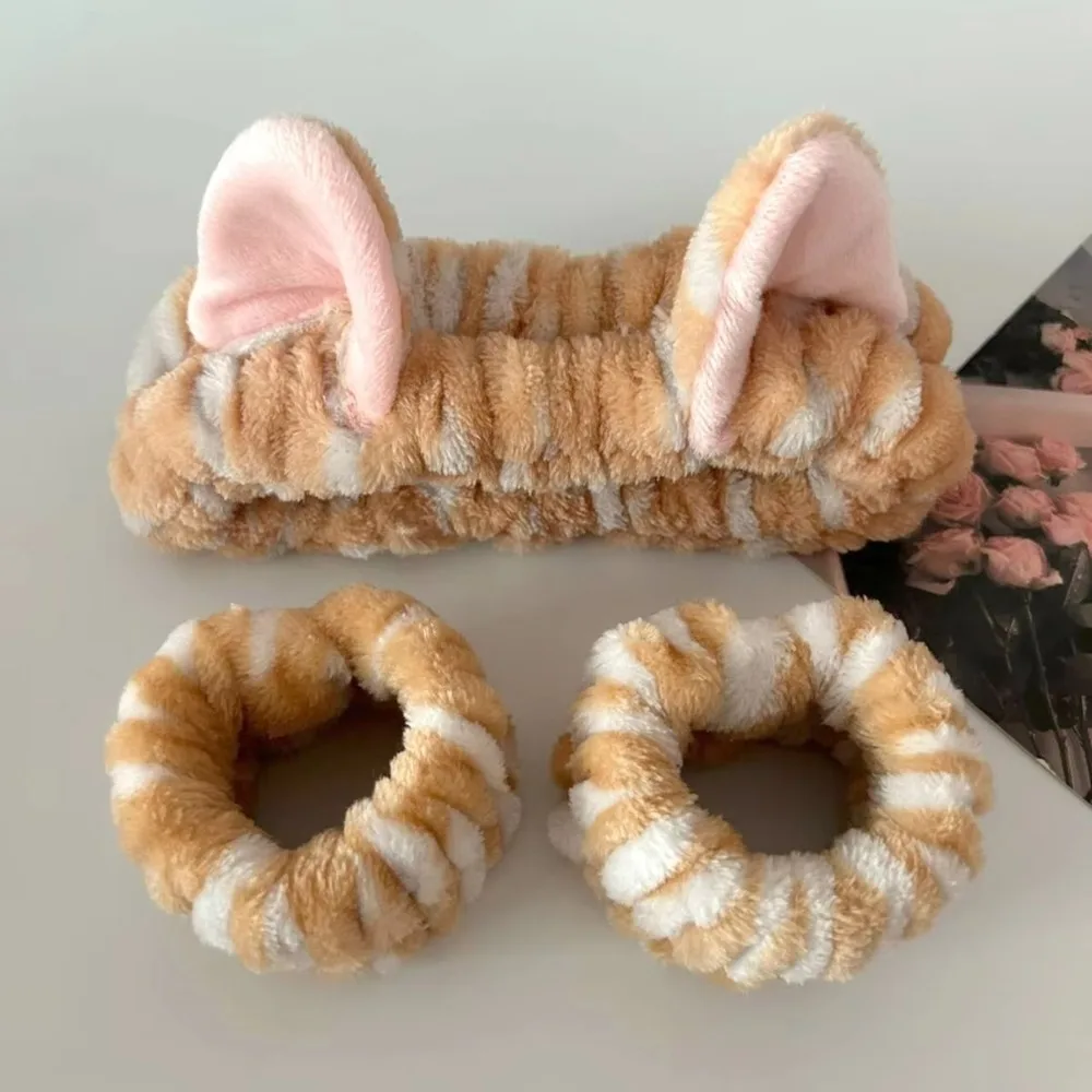 3pcs/set Leopard Print Cute Ca - đánh giá và giá Winter Headband Fleece