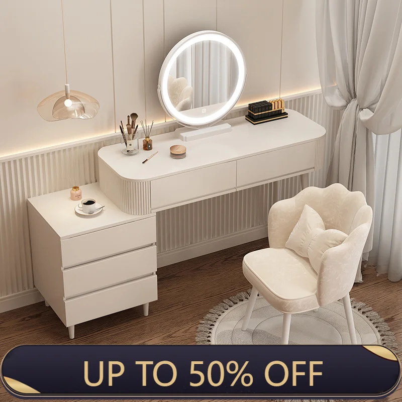 Italian Modern Vanity Table Classic Premium Minimalist Aesthetic Vanity Table Textured Beauty Meuble De Chambre Furniture