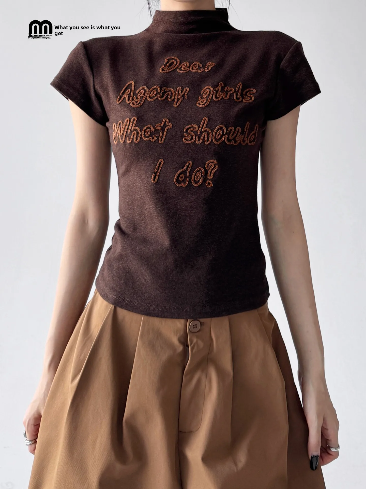 Slim Fit mid Ne ort Sve Camiseta Mujer Faion Casual Sle Capa base versátil irt para desplazamientos y uso diario