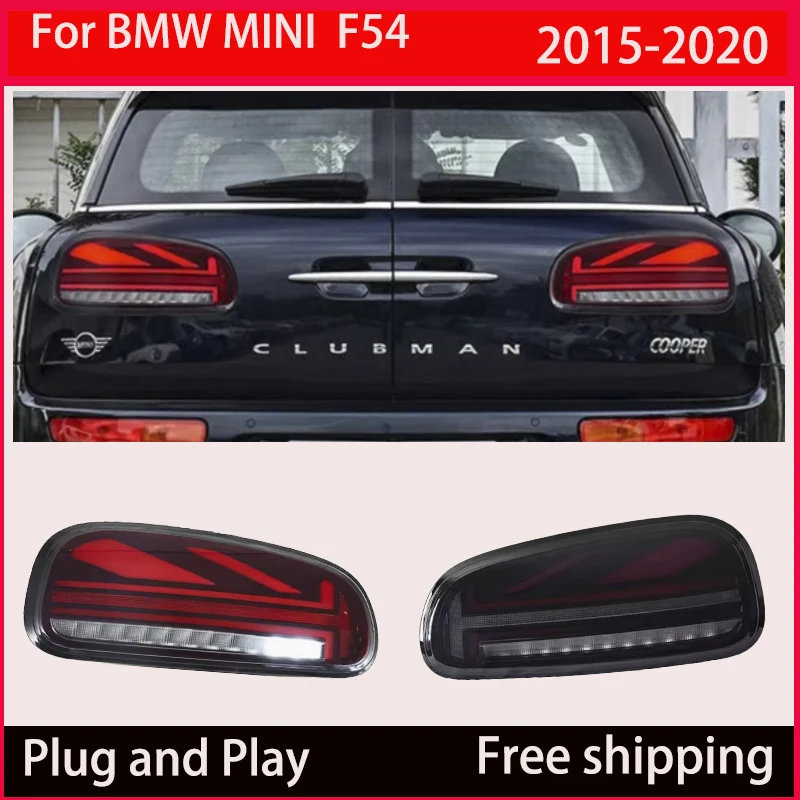 

Пара автомобильных задних фонарей в сборе для BMW MINI Cooper F54 Clubman 2015-2020, стоп-сигнал, динамические автомобильные светодиодные фонари, задний фонарь