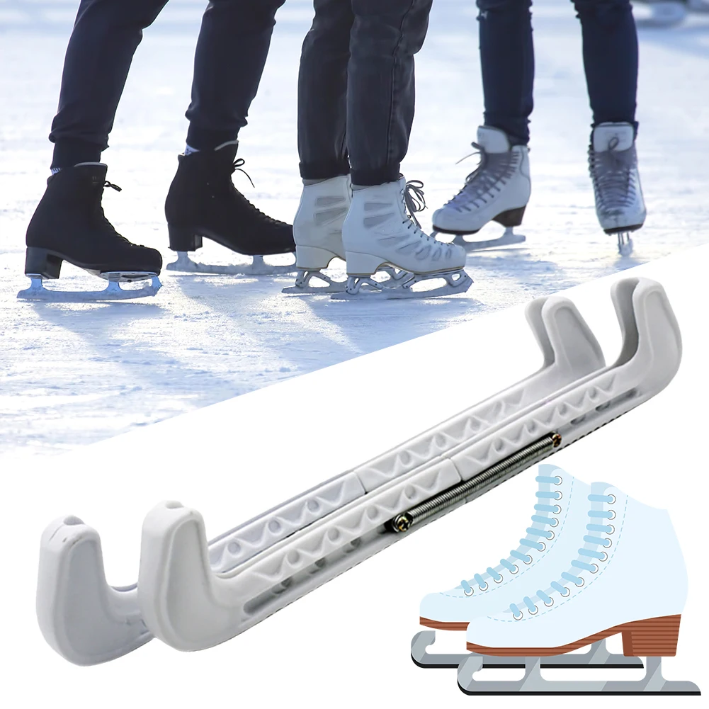 2pcs Ice Skate Blade Cover Ice Skate Guard Adjustable Skate Walking Blade Guard Figure Skate Hockey Skate Blade Protective Cover