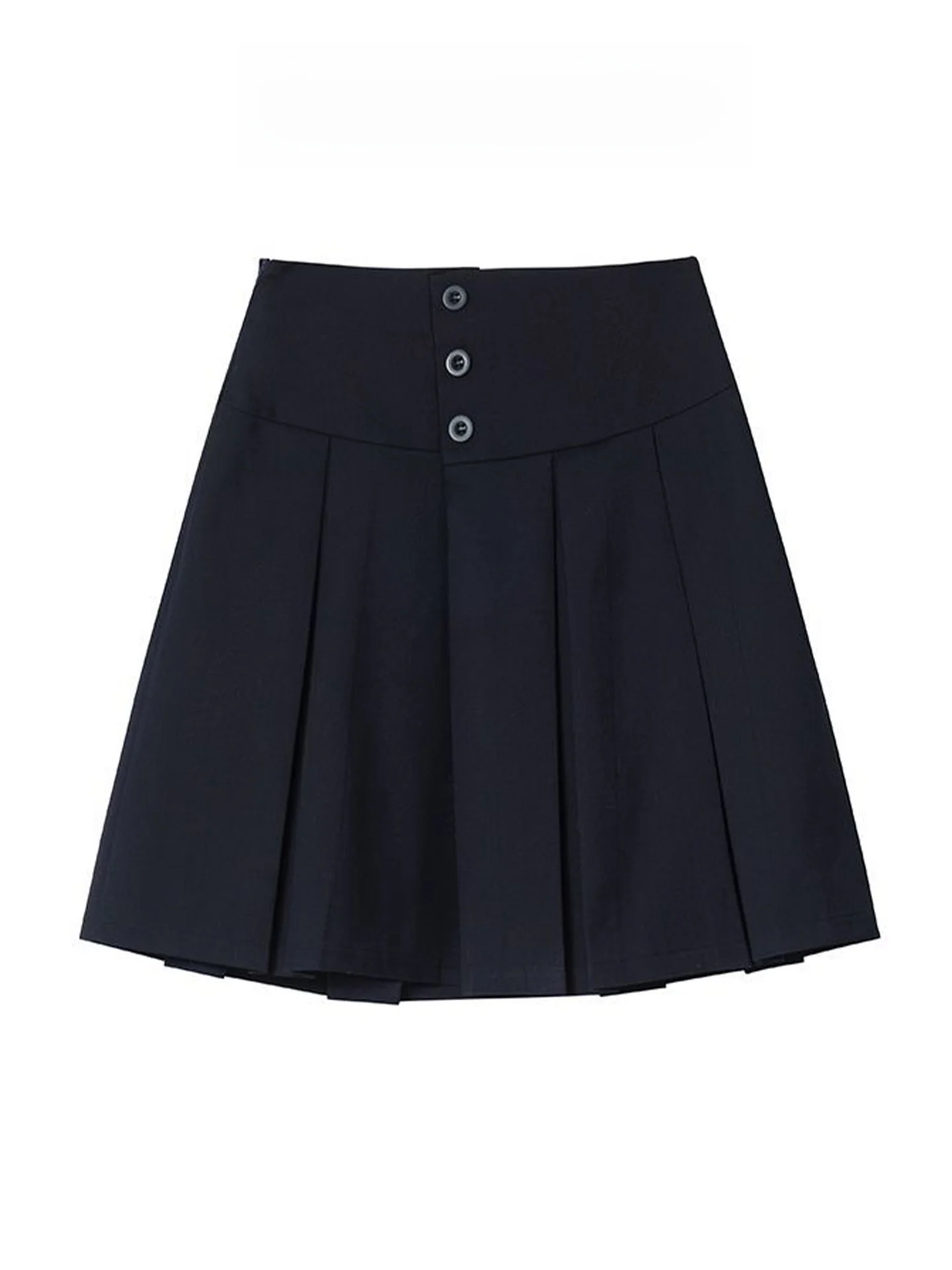 High Waist A-Line  Skirt in Royal Blue Single Button Design College Style Women's Summer Skirts Korean Version Casual Wear