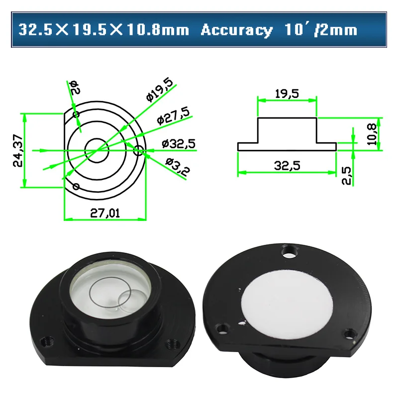 Metal Semicircle Spirit Level Bubble Bead Maintenance Leveling Parts for NK 1 PCS Dia32.5mm