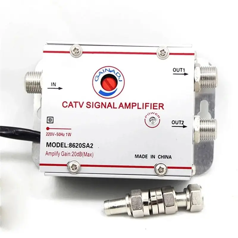 N34R-EU Plug Ground Wave DTMB Cable TV Splitter Amplifier 20DB Digital TV Antenna Signal Booster Home TV Equipment