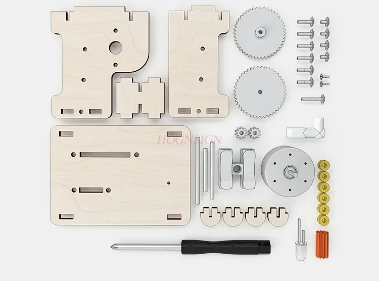 Scuola media fisica scienza e innovazione esperimento studenti materiale fai-da-te tecnologia del pacchetto generatore a manovella