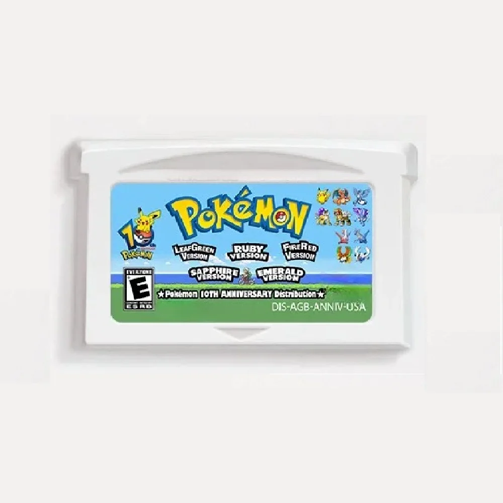 GBA Video Game Cartridge Pokémon Event 10th Anniversary Release GBA Cartridge - Supports Multiple Languages
