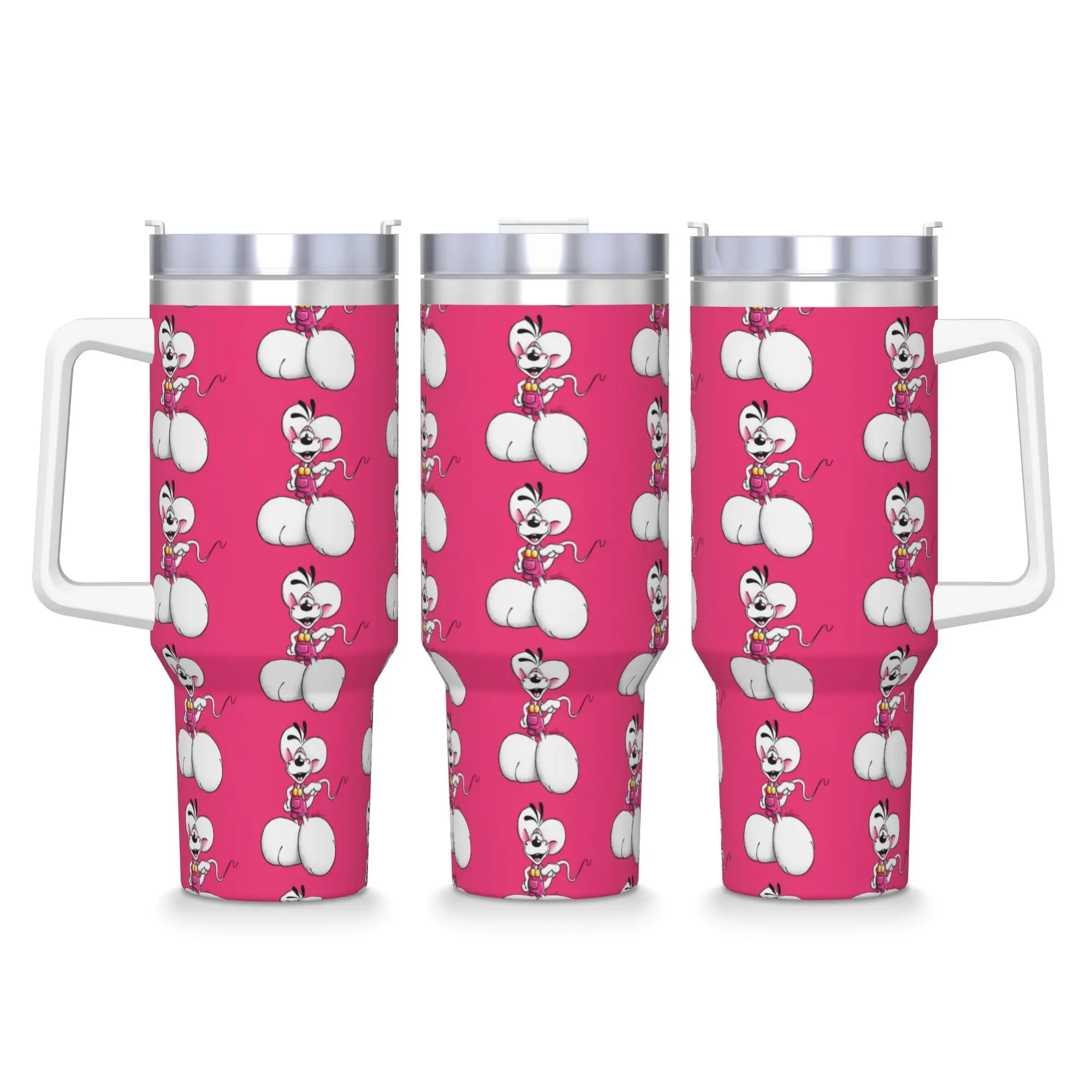 Comic Cartoons Diddl  Stainless Steel Tumbler  Driving Car Mugs 40oz Thermal Cups Leakproof Hot Drinks Milk Tea Water Bottle