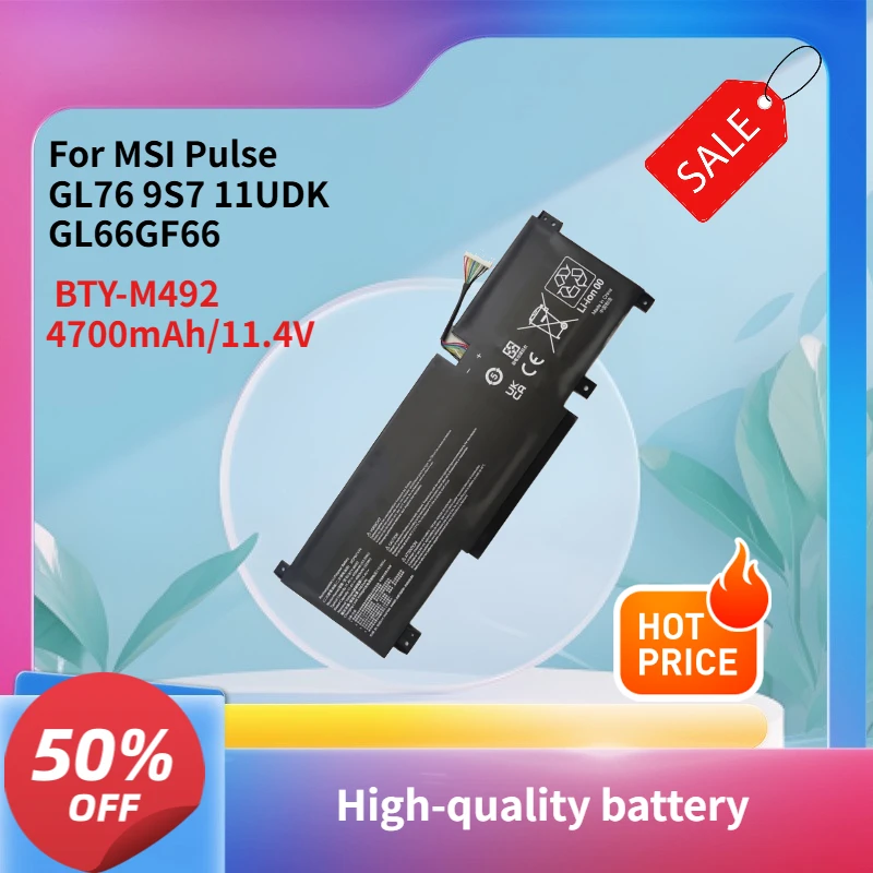 

High quality4700 BTY-M492 for MSI BRAVO 15 B5DD Katana GF66 12UGS 11UC GF76 11SC 11UE SWORD 17 A11UD Pulse GL66 11DUK 11UEK GL76
