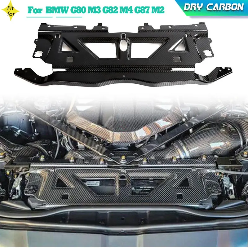 

Dry Carbon Car Engine Radiator Cooling Slam Panel Cover For BMW G80 M3 G82 M4 G87 M2 2021-2023 Replacement Engine Cover